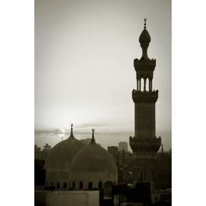 com Egypt, Cairo, Islamic Quarter, Silhouette of Minarets and Mosques 