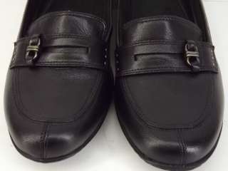 Womens shoes black leather 8.5 M Clarks loafer comfort  