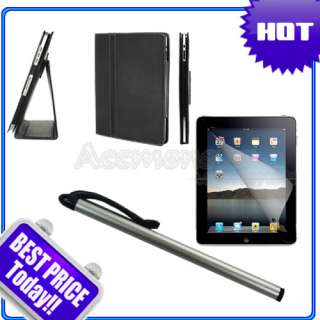 Leather Case+Screen Protector+Stylus Pen For Apple iPad  