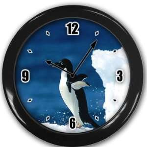  Penguin Wall Clock Black Great Unique Gift Idea Office 