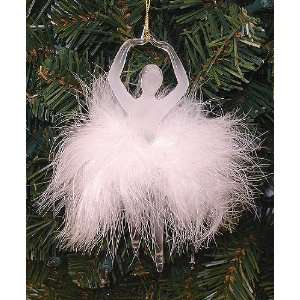 Prima Ballerina Ballet Dancer White Feather Tutu Christmas Ornament 