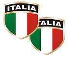 ITALIA SHIELD Flag Sticker SET (2) 3x2.8 ITA Italian Italy Vinyl 