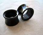 Pair 3/4 Silicone Double Flare Ear Plug Tunnels Gauges Black  