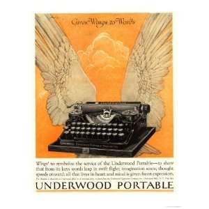  Underwood Portable Typewriters Equipment, USA, 1922 Giclee 