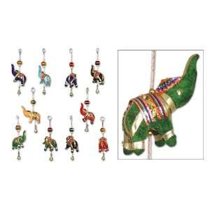  Silk ornaments, Elephant Cheer (set of 10)