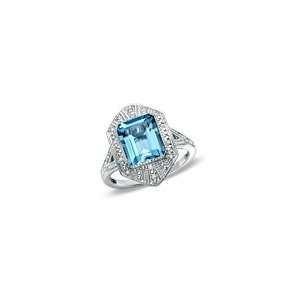  ZALES Octagon Shaped London Blue Topaz Vintage Ring in 