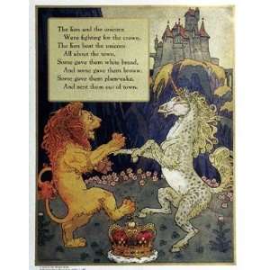  Lion and Unicorn by Mother Goose Collection   23 3/4 x 18 