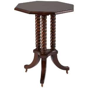   Pedestal Table with Twisted Legs in Dark Chestnut Finish Beauty