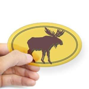  Moose Silhouette Sticker Moose Oval Sticker by  
