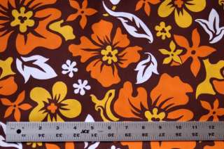 Hibiscus Orchid Flowers Tropical Hawaii Surf Fabric FQs  