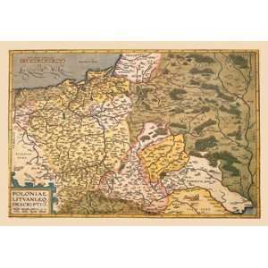  Map of Poland and Eastern Europe 20x30 Canvas