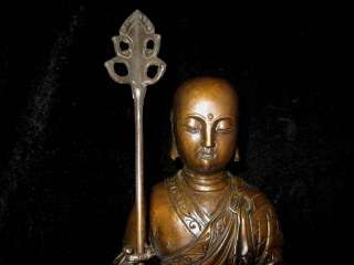 Tibetan Purple Bronze Statue Ksitigarbha Bodhisattva  