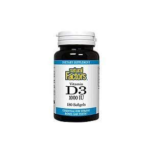 Vitamin D3 1000IU   Essential For Strong Bones and Teeth, 180 softgels