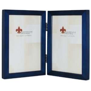  4x6 Blue Stained Wood Hinged Double Frame BiFold Picture 