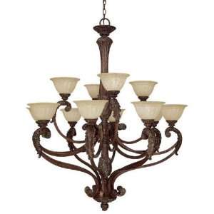 Capital Lighting 4322GB 260 Twelve Light Bronze Up Chandelier GILDED 