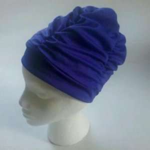 Fashy PURPLE Turban Style Swim Cap with Wide Headband   Made in 