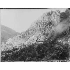   Train emerging from tunnel,Temasopa Canon,Mexico,c1884