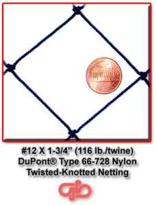 10 X 20 Nylon Netting Panel + Installed Rope Border  