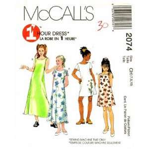  McCalls 2074 Sewing Pattern Girls Sleeveless Dress in Two 