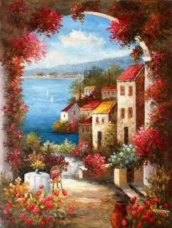  Mediterranean Coastal Villas large oil painting Art on Canvas 36x48