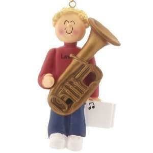  Personalized Tuba Player   Male Christmas Ornament