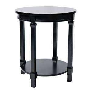  Powell Black Round Four Post End Table