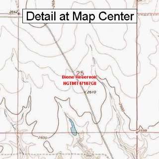  USGS Topographic Quadrangle Map   Dione Reservoir, Montana 