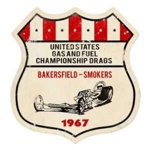   Us Gas Fuel Drag Race Vintage Metal Sign Bakersfield