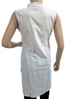 White Tunic Top Embroidery Cotton Designer Kurti Dress for Women 