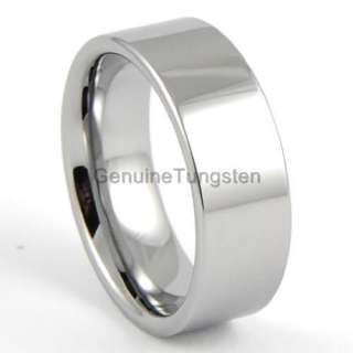 8mm Tungsten Rings Pipe Cut Flat Wedding Band Size 6 15  