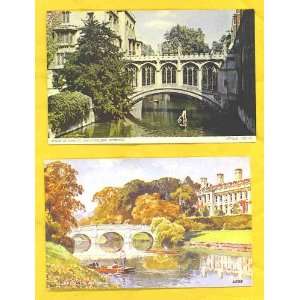  Pair of Color Post Cards, Cambridge, St. Johns College 