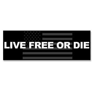  Black Live Free or Die w/USA Flag Bumper Sticker 