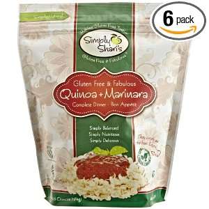 Simply Sharis Gluten Free Quinoa with Marinara, 6.5 Ounce Pouches 