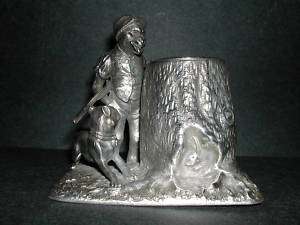 Tufts Monkey Hunter Dog Toothpick Figural Silverplate  