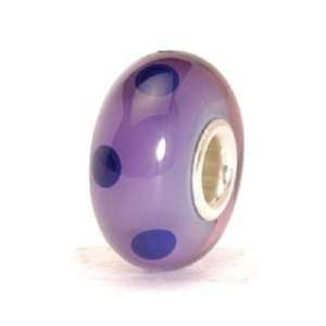 Original Authentic Trollbeads   61331   Purple Dot   Murano Glass with 