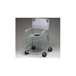 Commode with Castors   This Shower Chair fits over a standard toilet 