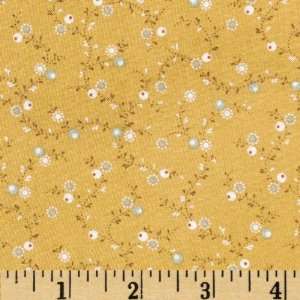  44 Wide Blossom Lane Bud Branches Yellow Fabric By The 