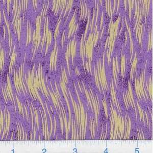  45 Wide Sun Moon Stars Metallic Markings Purple Fabric 