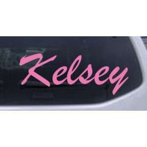  Kelsey Car Window Wall Laptop Decal Sticker    Pink 10in X 