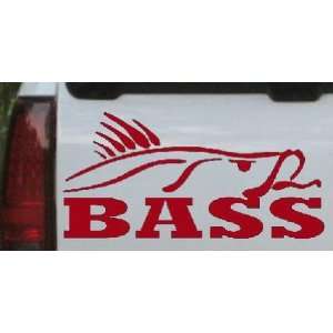 Red 36in X 18.0in    Bass Hunting And Fishing Car Window Wall Laptop 