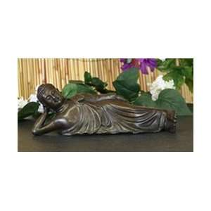  Reclining Buddha Nirvana Pose Bronze Statue