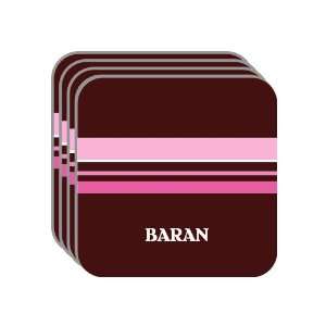 Personal Name Gift   BARAN Set of 4 Mini Mousepad Coasters (pink 