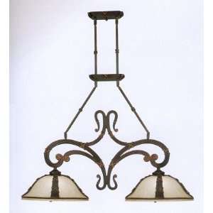  Ribbon And Reed Two Light Island Lamp