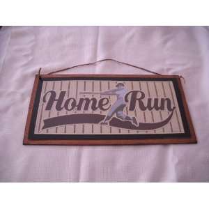  Home Run Wooden Baseball Wall Art Sign Sports Decor Boys 