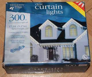 300 Holiday Time Clear Curtain Lights 17.3 ft  