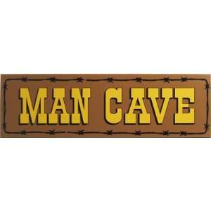  Man Cave Wood Sign   Man Cave Barbwire