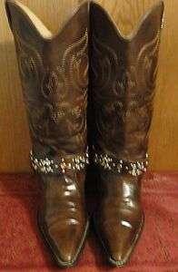 Cowboy Boots*Ladies*Fancy*Attractive & Nice*Buckles & Stones*Brown 