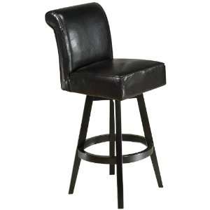 Swell Midnight Black Leather 26 High Swivel Counter Stool 