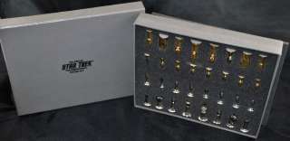 FRANKLIN MINT STAR TREK TRIDIMENSIONAL CHESS SET   PIECES 1994  