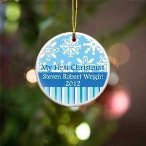  Wedding Favors Blue My First Christmas Ornament 